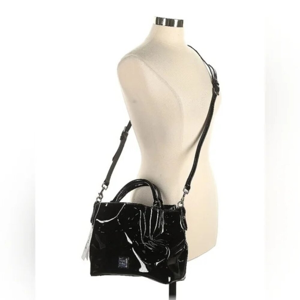 Dooney & Bourke Patent Small Brenna Satchel Bag Purse - Black NWT RET $428 - Picture 7 of 14